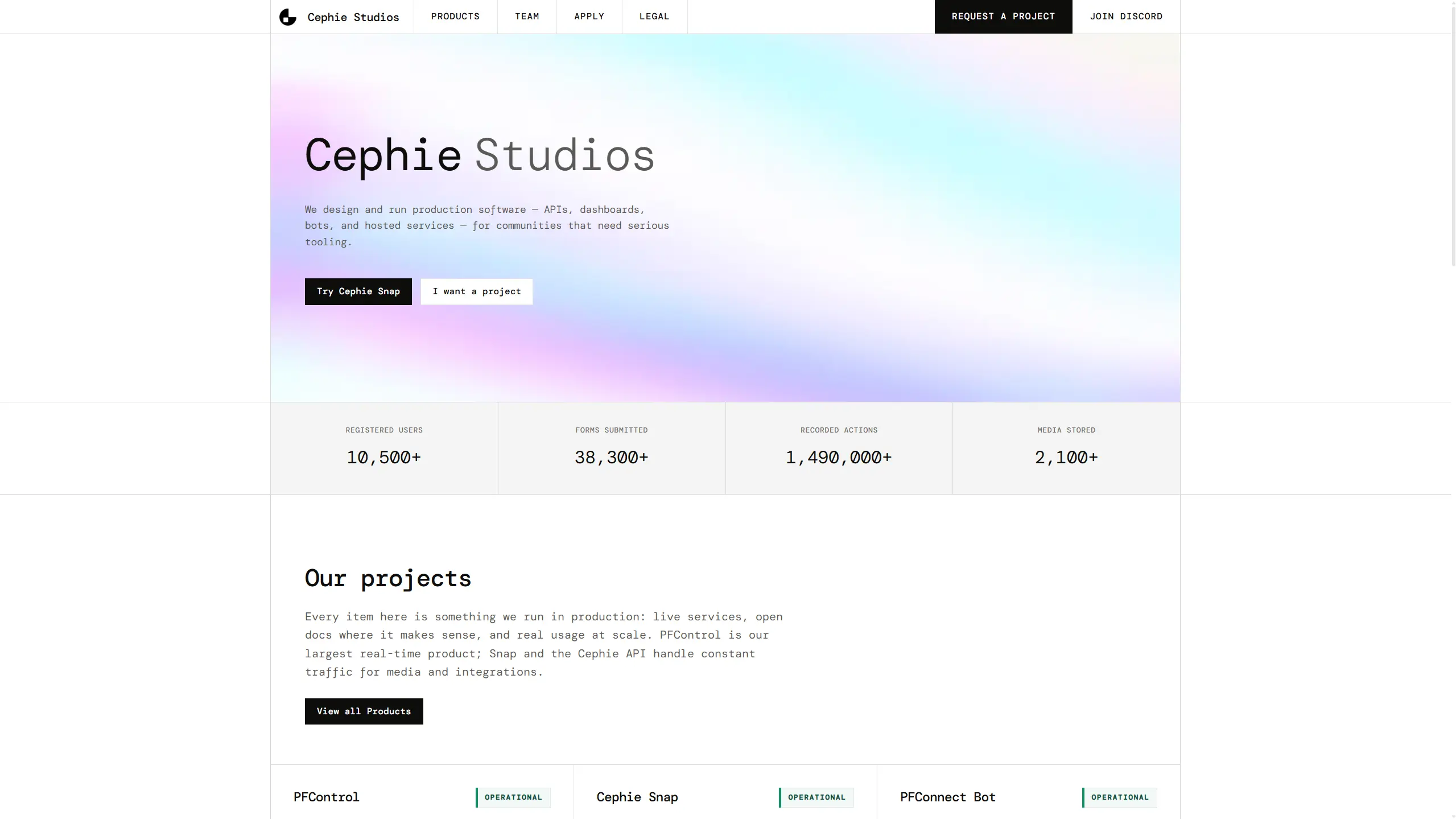 The Cephie Studios site